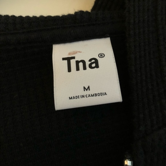 TNA waffle-zip hoodie in black - Picture 5 of 5